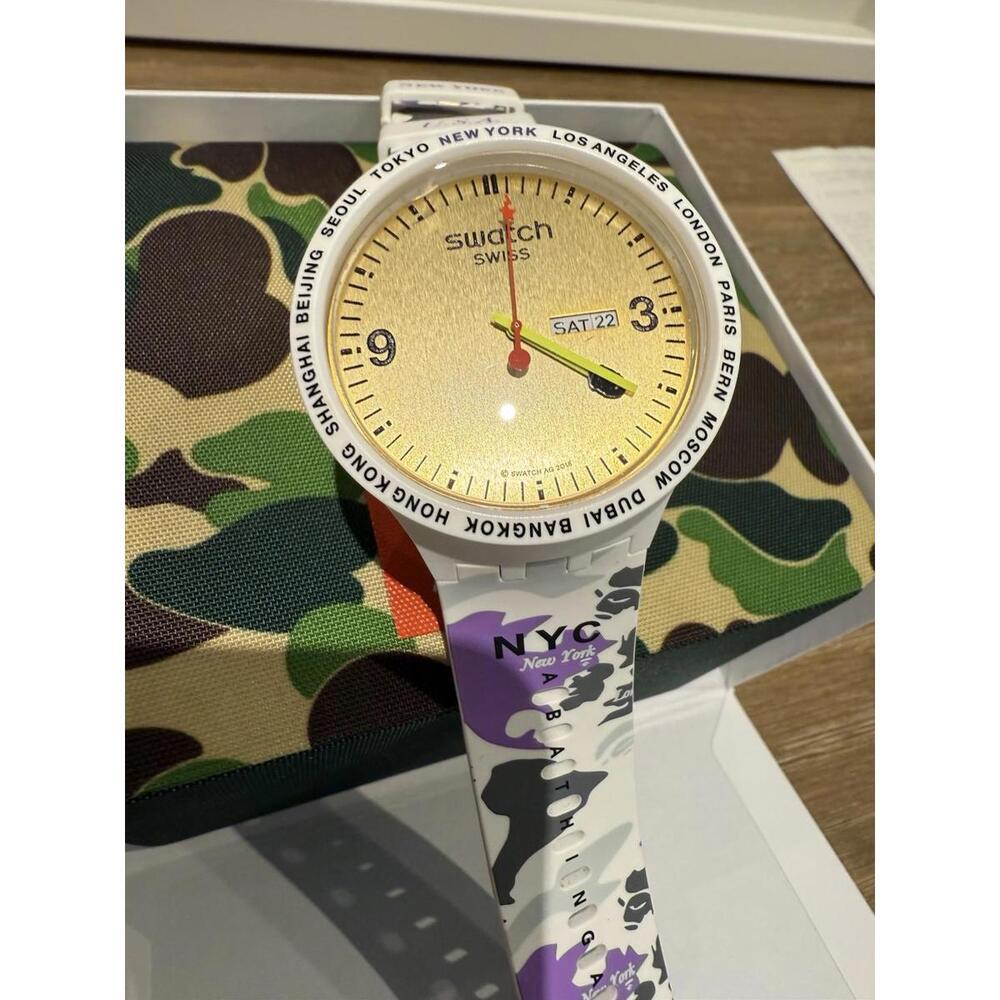 Swatch X Bape New York White Camo Watch 2020